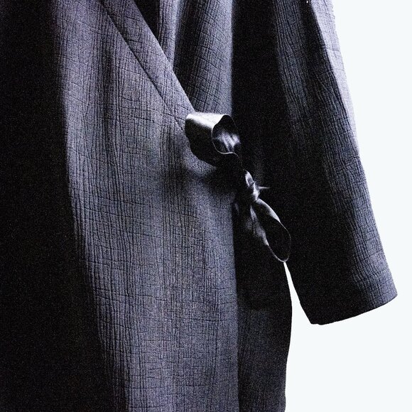 Eileen Fisher XL Black Wrap Tie Kimono Blouse - Picture 3 of 5